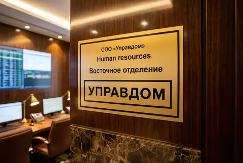 Золотая металлическая табличка с двуязычной надписью для HR-отдела
