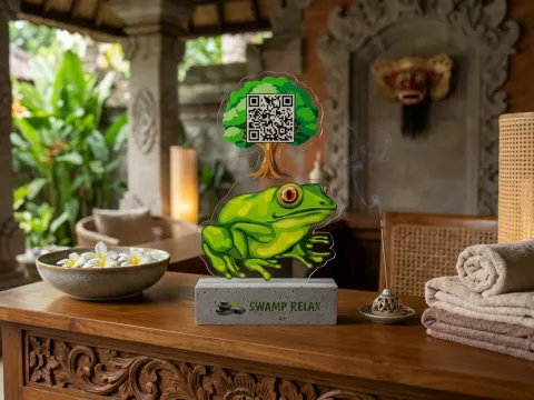 тейбл-тент с qr-кодом для спа «swamp relax»